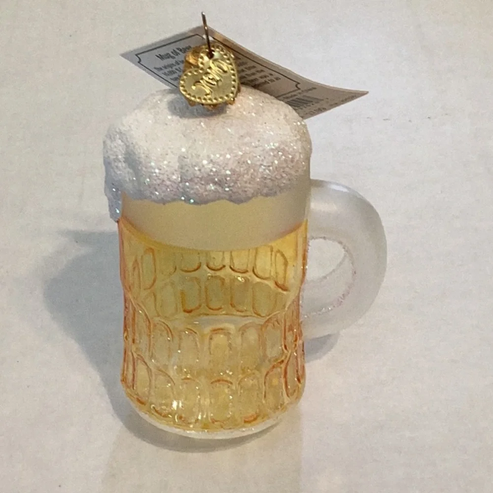 Old World Christmas ‘Mug of Beer’ Glass Ornament New With Tags Never Displayed